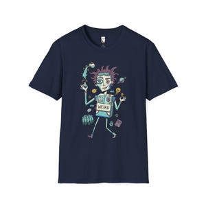 Koszulka z nadrukiem znaku zodiaku Wodnik | Ekscentryczny Wodnik, koszulka unisex z grafiką astrologiczną Navy