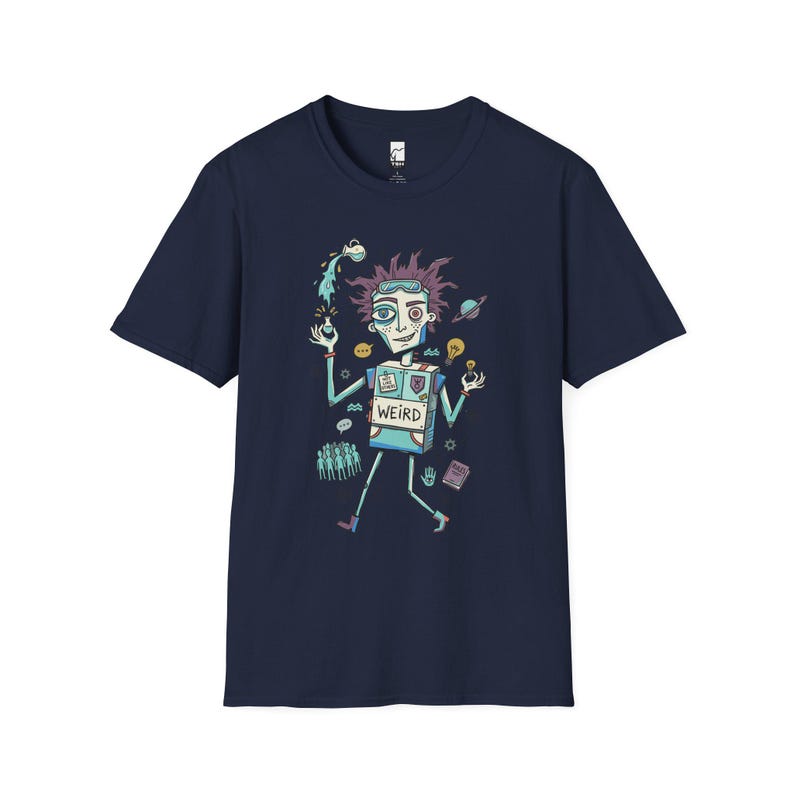 Koszulka z nadrukiem znaku zodiaku Wodnik | Ekscentryczny Wodnik, koszulka unisex z grafiką astrologiczną Navy