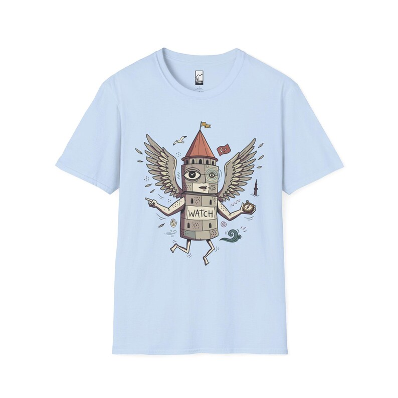 Istanbul T-Shirt | Funny Galata Tower Graphic Tee, Turkish Culture Unisex Shirt, Istanbul Gift Light Blue