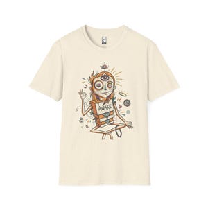 Psychedelic Third Eye T-Shirt | Spiritual Meditation Graphic Tee Natural