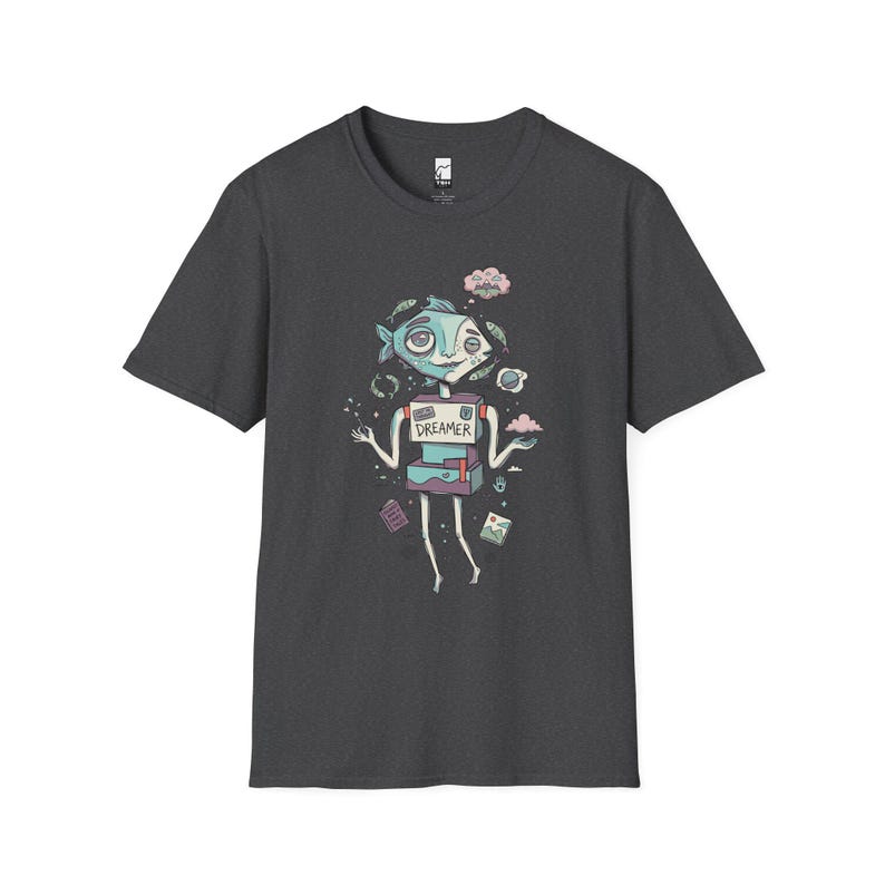 Camiseta de Piscis / Camiseta gráfica del zodíaco Soñador, Camiseta unisex de astrología, Regalo de cumpleaños Dark Heather