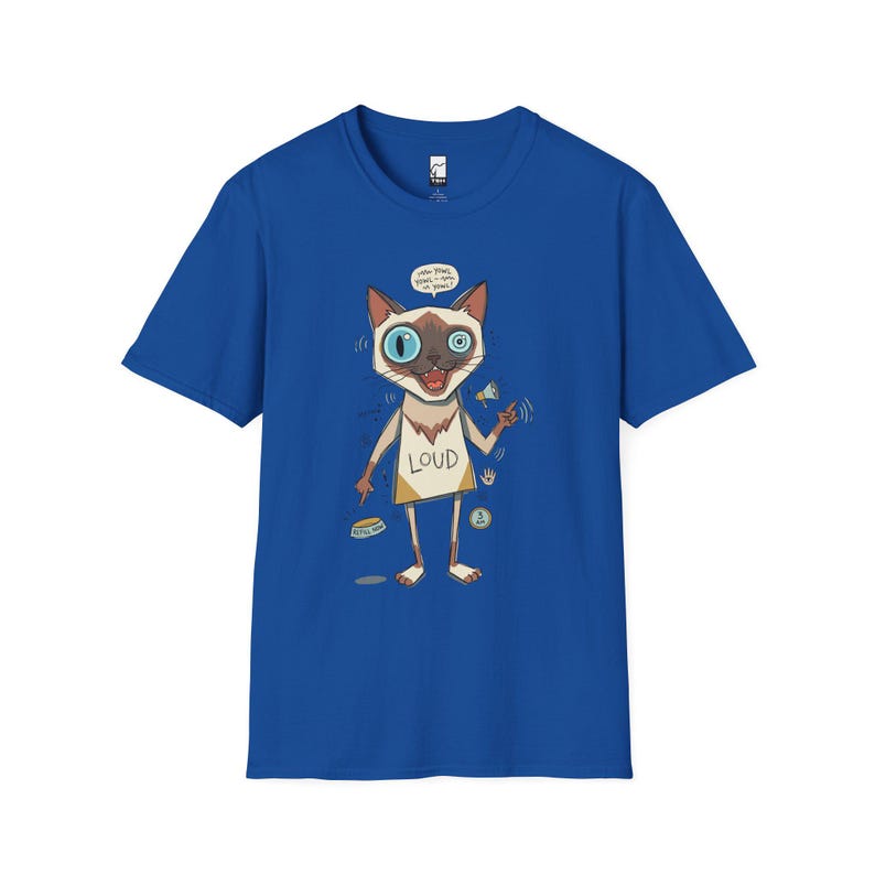 Camiseta de gato siamés ruidoso / Camiseta gráfica divertida de felino parlanchín, camiseta "3 AM Meow" Royal