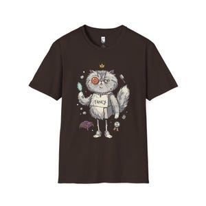 Persian Cat T-Shirt | Bougie Feline Graphic Tee, Cat Royalty Unisex Shirt Dark Chocolate