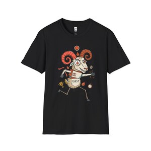 Aries Ram Graphic Tee | Funny Zodiac Astrology Unisex Shirt Black