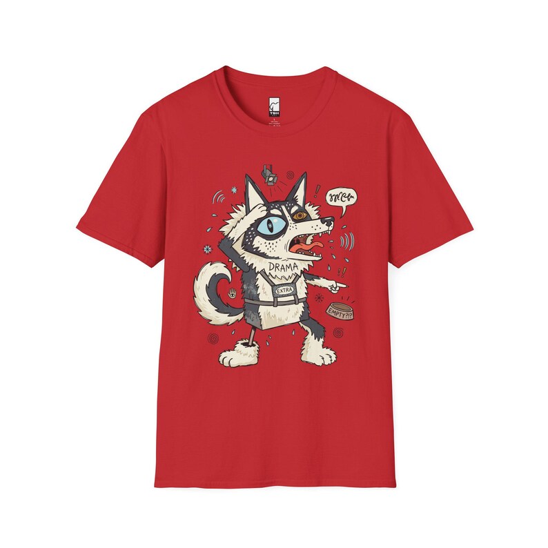 Husky Drama T-shirt | T-shirt grappige hond, uniseks shirt husky-moeder, cadeau Red