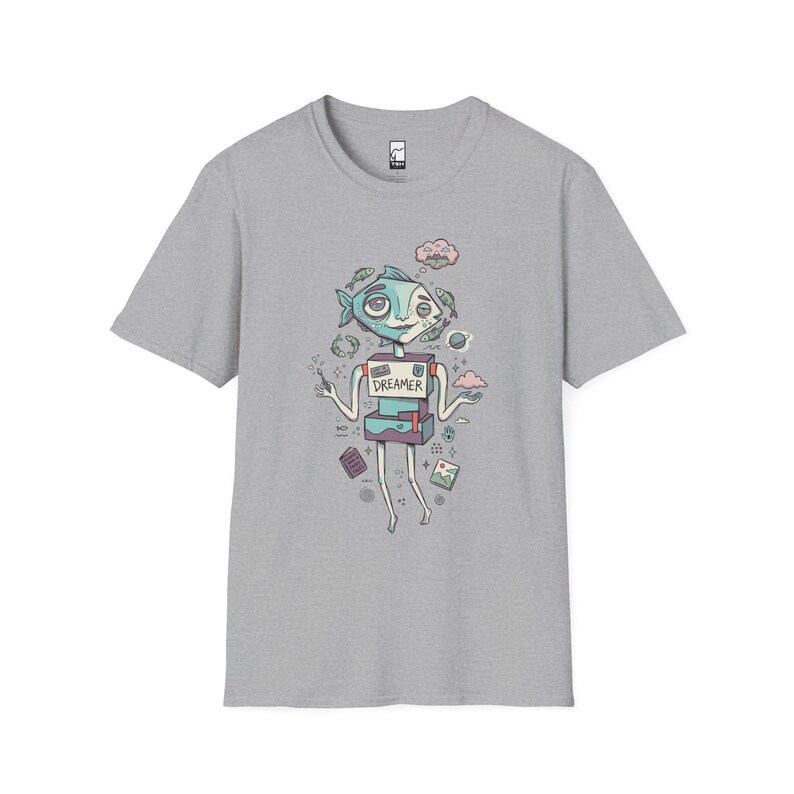 Camiseta de Piscis / Camiseta gráfica del zodíaco Soñador, Camiseta unisex de astrología, Regalo de cumpleaños Sport Grey