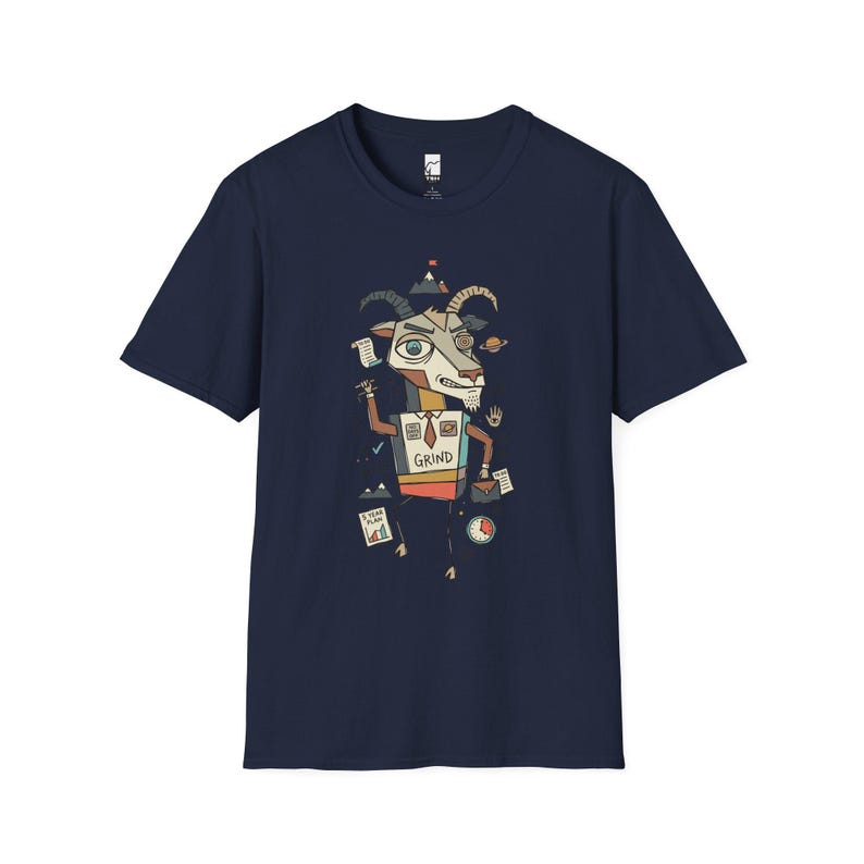 Capricorn T-Shirt | Funny Zodiac Graphic Tee, Grind Hustle Astrology Unisex Shirt, Capricorn Birthday Gift Navy