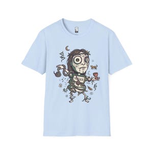 Psychedelisches T-Shirt | Ayahuasca Mutter Grafik Tee, Schamane spirituelles Unisex Shirt, Trippy Geschenk für Sie Him Light Blue