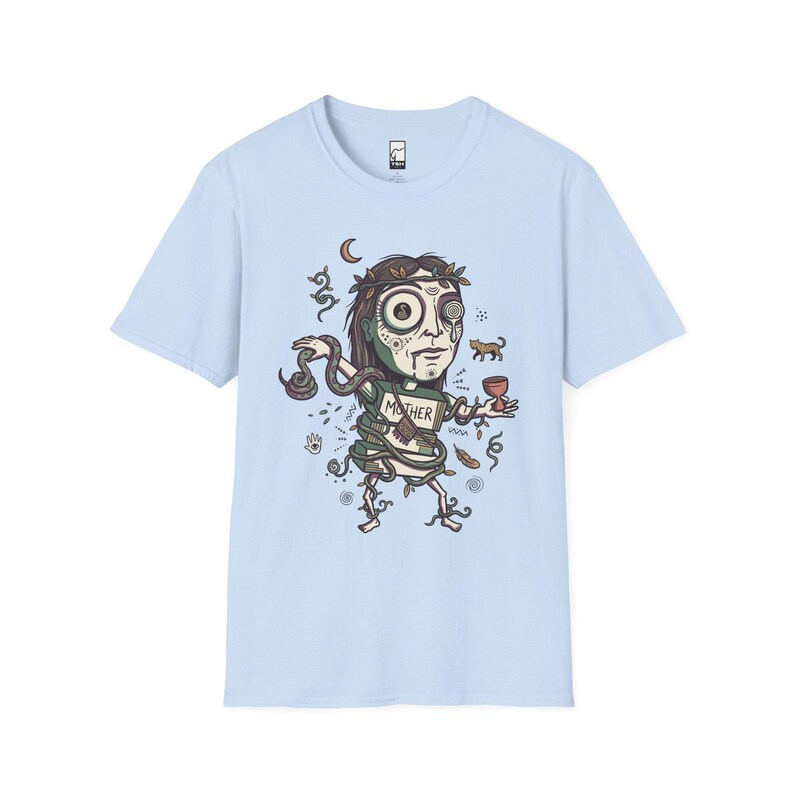 Psychedelisches T-Shirt | Ayahuasca Mutter Grafik Tee, Schamane spirituelles Unisex Shirt, Trippy Geschenk für Sie Him Light Blue