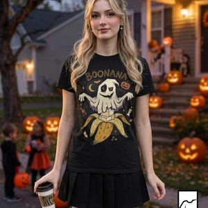 Funny Ghost Banana Shirt | Boonana Halloween T Shirt | Cute Spooky Pun Tee | Pumpkin Moon Graphic Tee | Vintage Halloween Tee | Unisex Gift