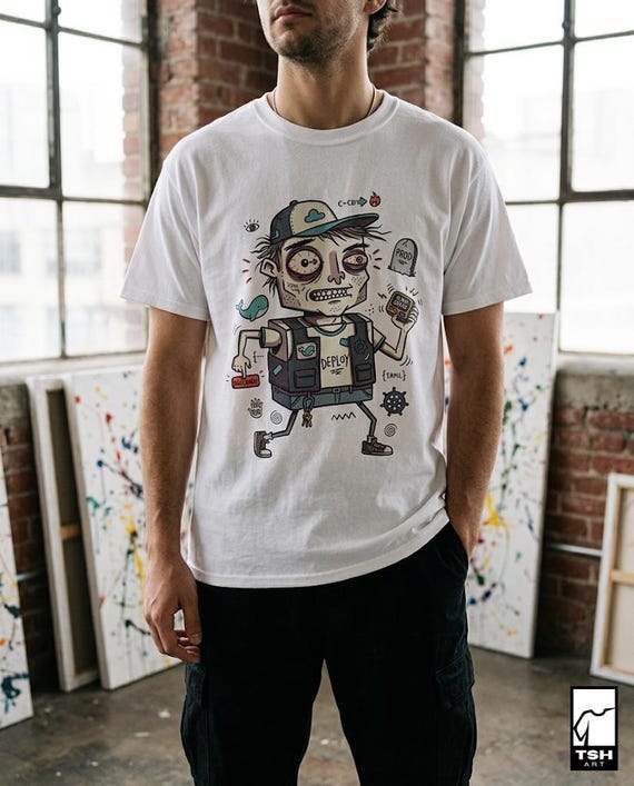 DevOps Engineer T-Shirt | Funny CI CD Deploy Graphic Tee, Kubernetes Docker Unisex Shirt, Sysadmin Coder Gift