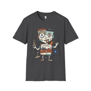 Istanbul Bosphorus Cat Tea Graphic Tee | Turkish Street Cat Unisex Shirt Dark Heather