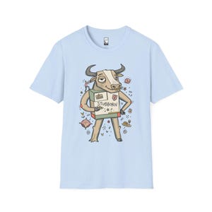 Maglietta Toro / Maglietta con grafica del Toro testardo dello zodiaco, maglietta unisex per gli amanti dell'astrologia Light Blue