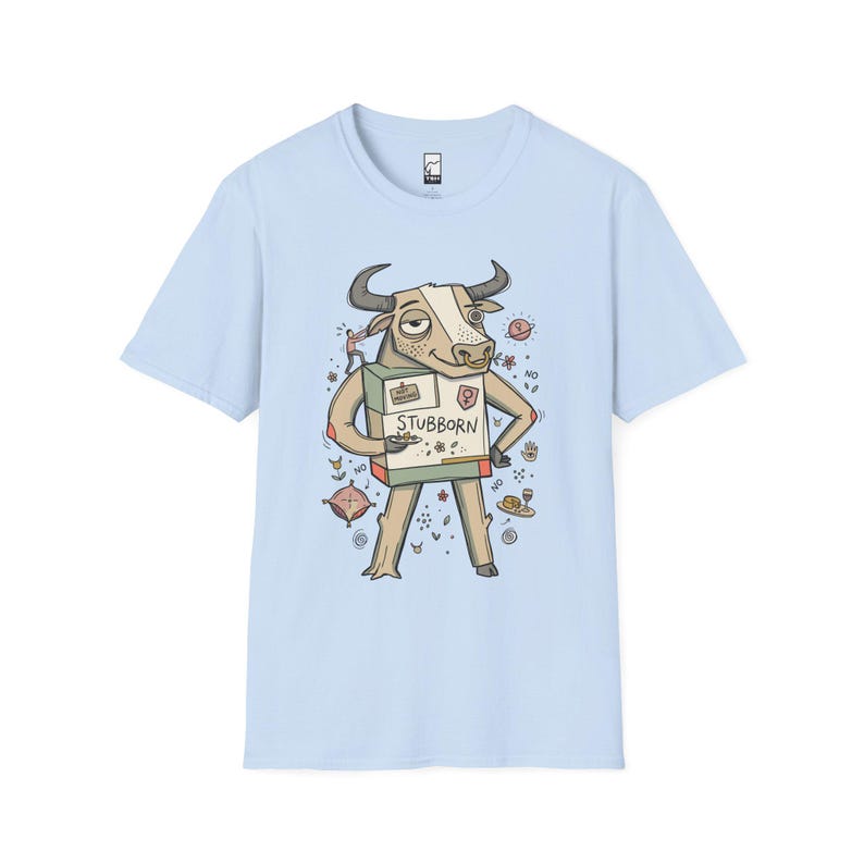 Maglietta Toro / Maglietta con grafica del Toro testardo dello zodiaco, maglietta unisex per gli amanti dell'astrologia Light Blue