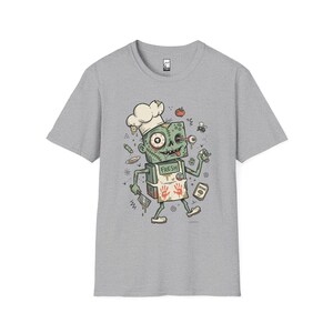 Koszulka Zombie Chef | Koszulka z grafiką Horror Cooking, odzież dla smakoszy na Halloween Sport Grey