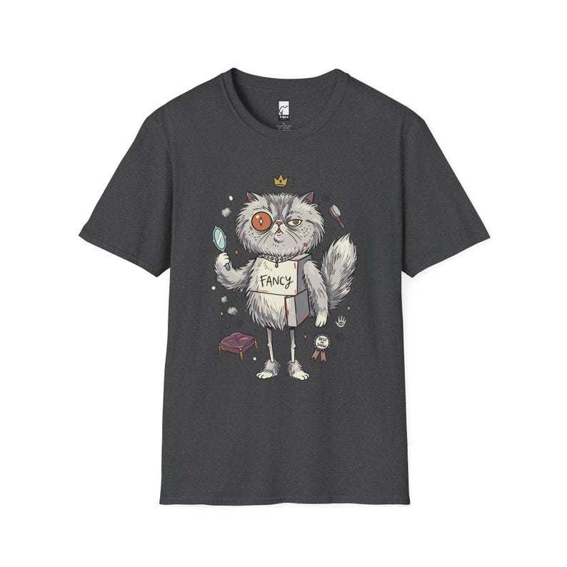 Persian Cat T-Shirt | Bougie Feline Graphic Tee, Cat Royalty Unisex Shirt Dark Heather