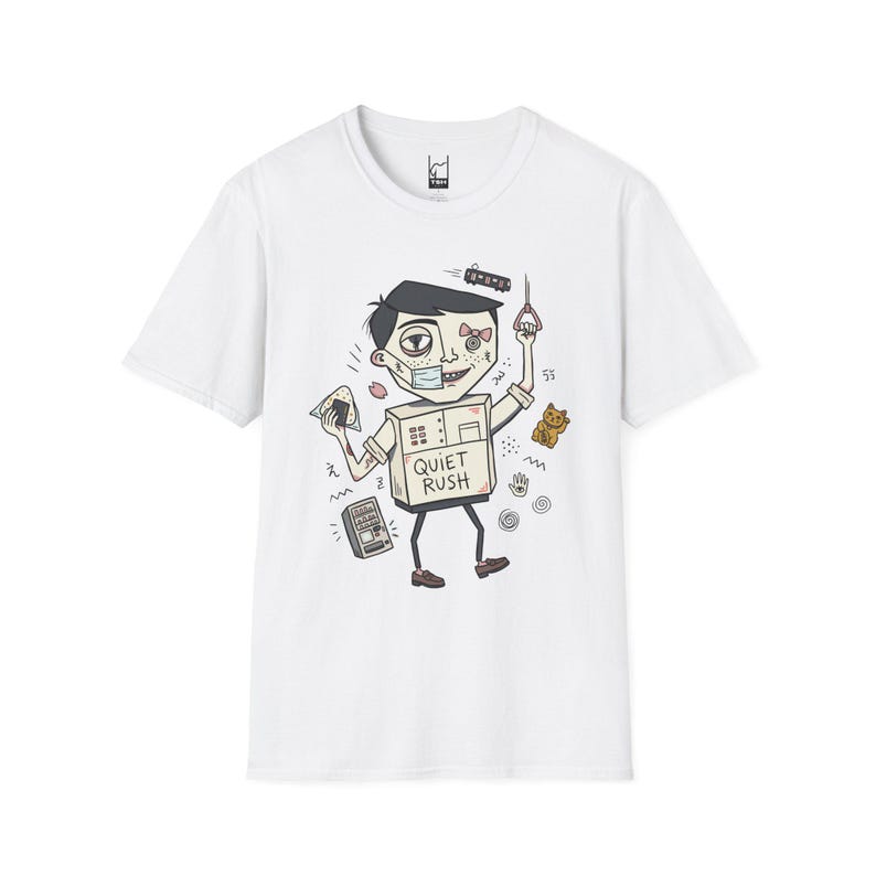 T-shirt Tokyo Vibes | Japans urbancore-shirt met graphic, Quiet Rush-illustratie White