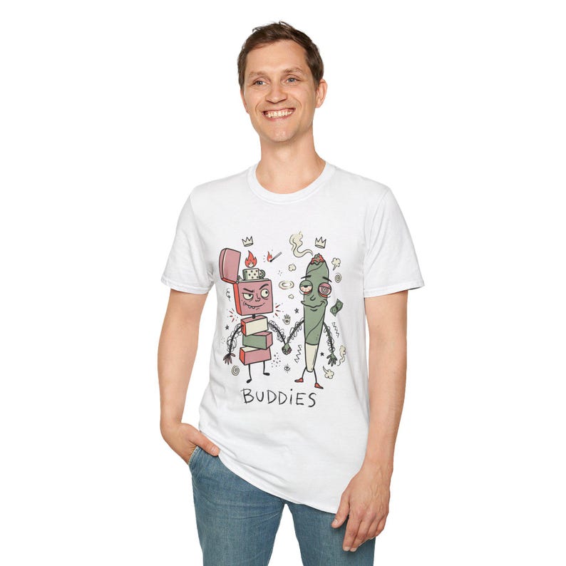 Stoner Buddies T-Shirt | Funny 420 Graphic Tee, Smoke Buddy Unisex Shirt, High Vibes Stoner Gift image 16