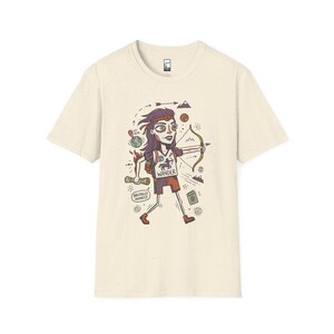 Schütze T-Shirt | Lustiges Sternzeichen Grafik T-Shirt, Fernweh Astrologie Unisex Shirt, Schütze Geburtstagsgeschenk Natural