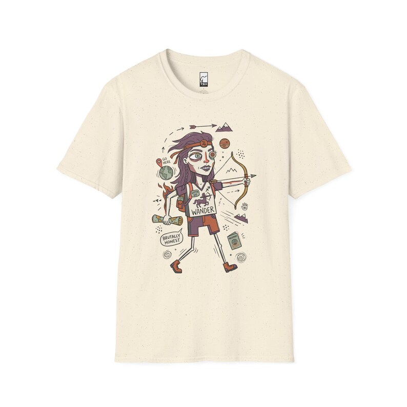 Schütze T-Shirt | Lustiges Sternzeichen Grafik T-Shirt, Fernweh Astrologie Unisex Shirt, Schütze Geburtstagsgeschenk Natural