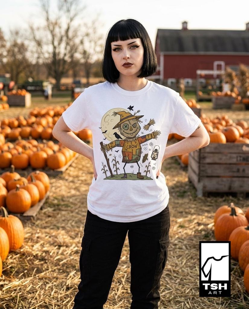 Unisex Scarecrow T-Shirt | Funny Halloween Print | Autumn Harvest Graphic Tee | Spooky Scarecrow T-Shirt