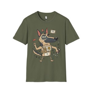 German Shepherd T-Shirt | Funny Loyal K9 Graphic Tee, Dog Lover Shirt Military Green