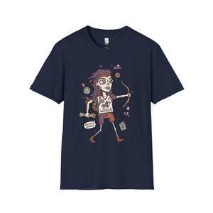 Schütze T-Shirt | Lustiges Sternzeichen Grafik T-Shirt, Fernweh Astrologie Unisex Shirt, Schütze Geburtstagsgeschenk Navy
