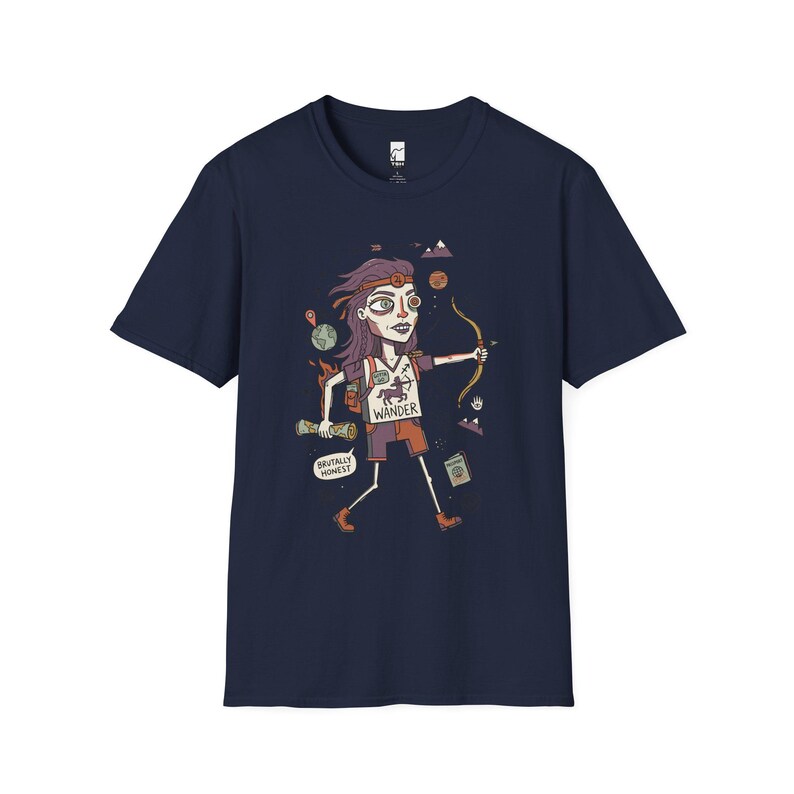 Schütze T-Shirt | Lustiges Sternzeichen Grafik T-Shirt, Fernweh Astrologie Unisex Shirt, Schütze Geburtstagsgeschenk Navy