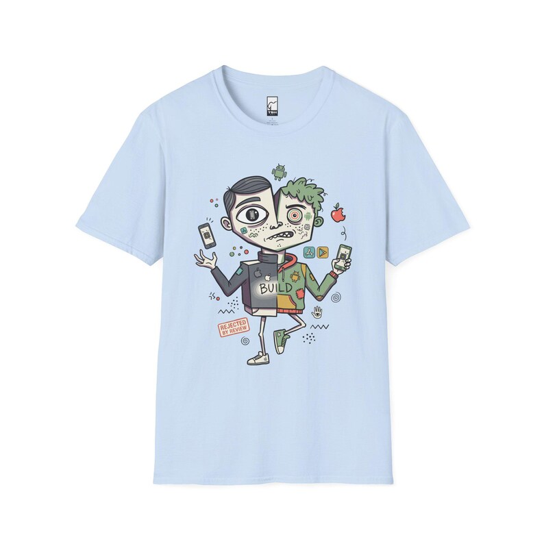 Mobile Dev Shirt | Funny iOS Tee | Android T Shirt | App Builder Graphic Tee | Software Engineer Shirt | Coder Gift Light Blue