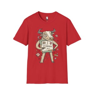 Maglietta Toro / Maglietta con grafica del Toro testardo dello zodiaco, maglietta unisex per gli amanti dell'astrologia Red