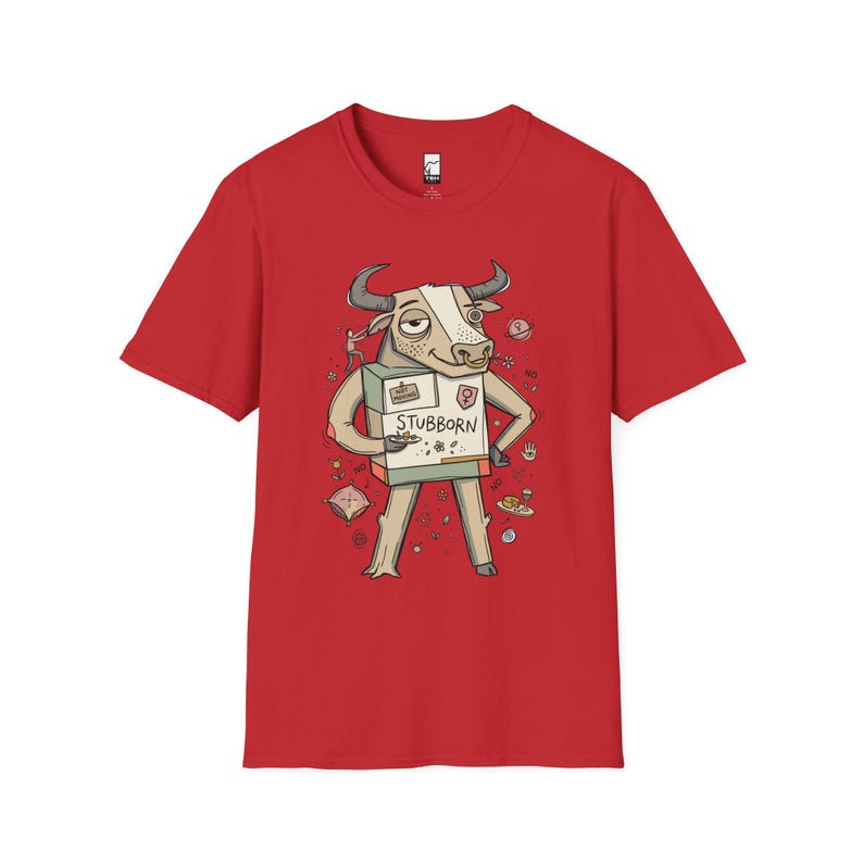 Maglietta Toro / Maglietta con grafica del Toro testardo dello zodiaco, maglietta unisex per gli amanti dell'astrologia Red