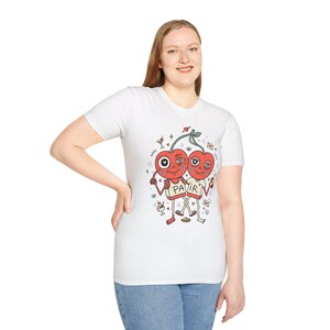 Cherry Pair T-Shirt | Quirky Couple Matching Graphic Tee, Valentine Anniversary Gift image 17