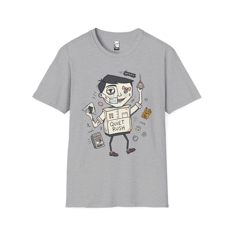 T-shirt Tokyo Vibes | Japans urbancore-shirt met graphic, Quiet Rush-illustratie Sport Grey