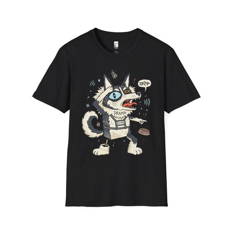 Husky Drama T-shirt | T-shirt grappige hond, uniseks shirt husky-moeder, cadeau Black