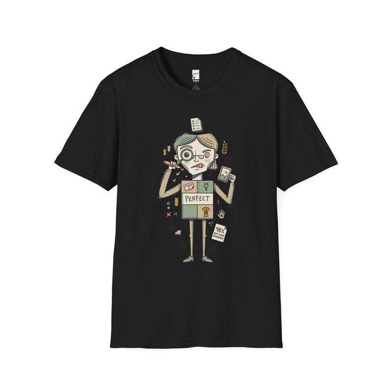 T-shirt Maagd | Zorgvuldig perfectionistisch T-shirt met sterrenbeeld, unisex astrologie-shirt Black