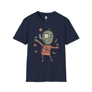 Psykedelisk kaktus-t-shirt | Desert Shaman Vision Quest grafisk t-shirt Navy