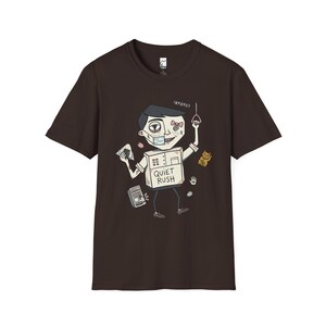 T-shirt Tokyo Vibes | Japans urbancore-shirt met graphic, Quiet Rush-illustratie Dark Chocolate
