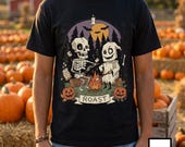 Skeleton Roast Halloween Shirt | Ghost Campfire Tee | Funny Marshmallow T Shirt | Spooky Smores Graphic Tee | Retro Fall Tee | Unisex Gift