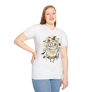 Halloween Cat Ghost Shirt | Funny Witch Cat Tee | Spooky Season Graphic T Shirt | Trick or Treat Costume Top | Cat Mom Gift | Fall Tee image 18