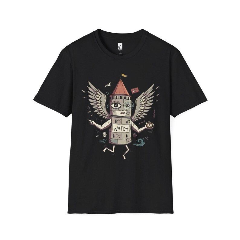 Istanbul T-Shirt | Funny Galata Tower Graphic Tee, Turkish Culture Unisex Shirt, Istanbul Gift Black