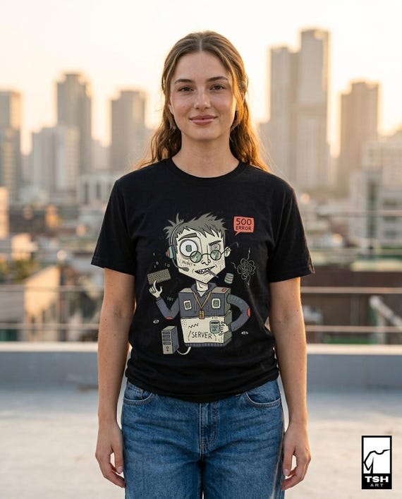 Backend Developer T-Shirt | Funny Server Error Graphic Tee, API SQL Programmer Unisex Shirt, Coder Gift