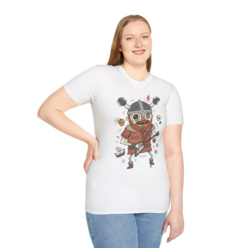 Viking Rocker T-Shirt | Norse Heavy Metal Graphic Tee, Guitarist Unisex Shirt image 16