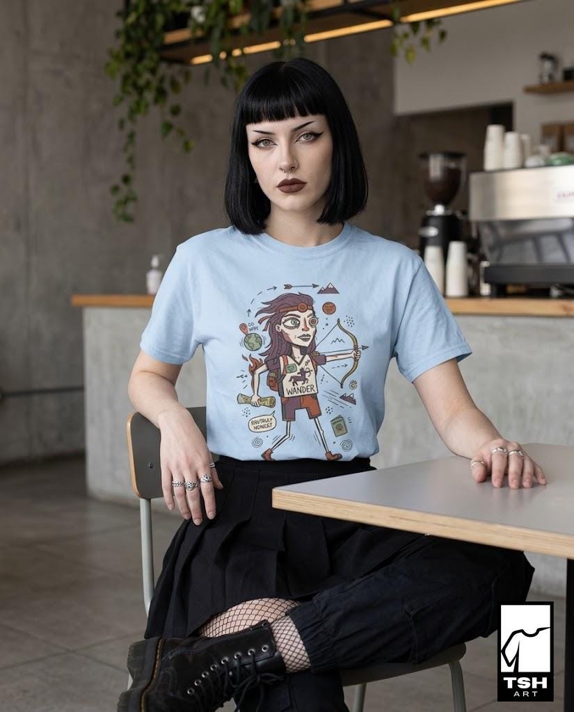 Sagittarius T-Shirt | Funny Zodiac Graphic Tee, Wanderlust Astrology Unisex Shirt, Sagittarius Birthday Gift