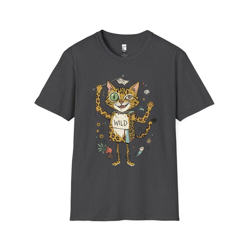 Bengal Cat T-Shirt | Chaotic Zoomies Feline Graphic Tee, Mischievous Cat Lover Gift Dark Heather