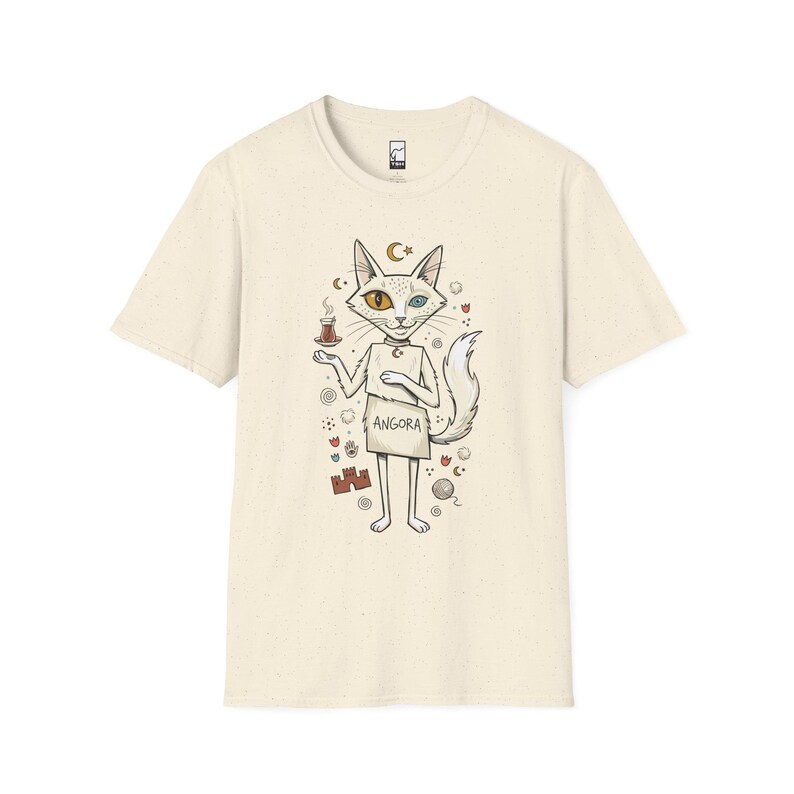 Camiseta turca con estampado de gato de Angora / Camiseta con estampado Ankara, Camiseta unisex de la cultura turca Natural