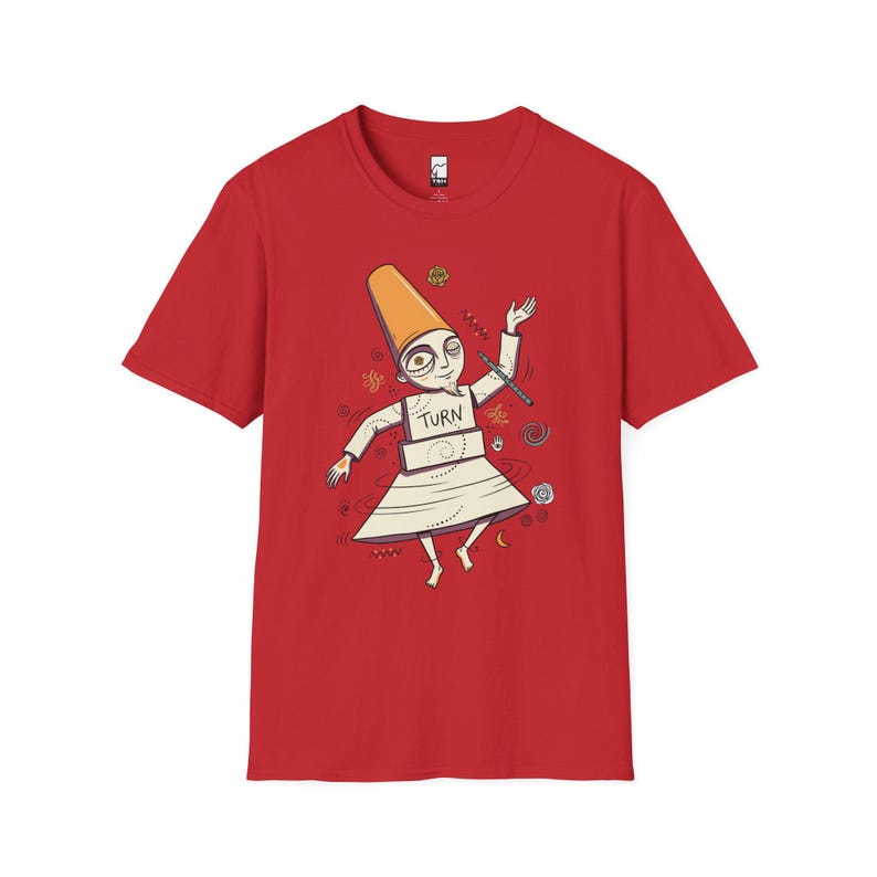 Istanbul Semazen T-Shirt | Sufi Whirling Dervish Graphic Tee, Turkish Culture Unisex Shirt, Istanbul Gift Red