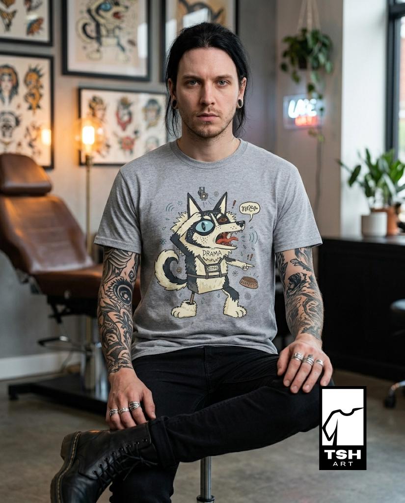 Husky Drama T-Shirt | Funny Dramatic Dog Graphic Tee, Talking Husky Dog Mom Unisex Shirt, Dog Lover Gift