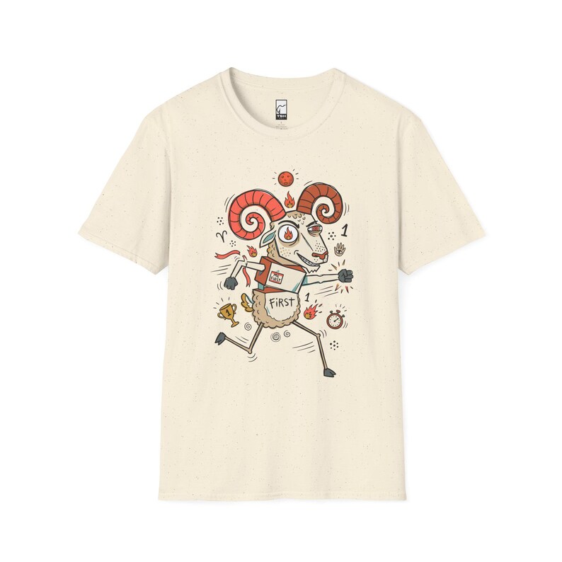 Aries Ram Graphic Tee | Funny Zodiac Astrology Unisex Shirt Natural