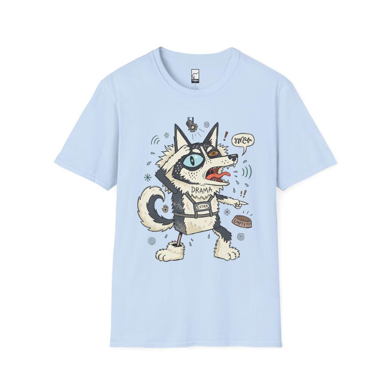 Husky Drama T-shirt | T-shirt grappige hond, uniseks shirt husky-moeder, cadeau Light Blue