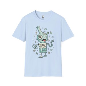 Koszulka Bubble Stoner | Zabawna koszulka z grafiką 420, koszulka unisex z psychodelicznym dymem, prezent dla miłośnika stonerów Light Blue